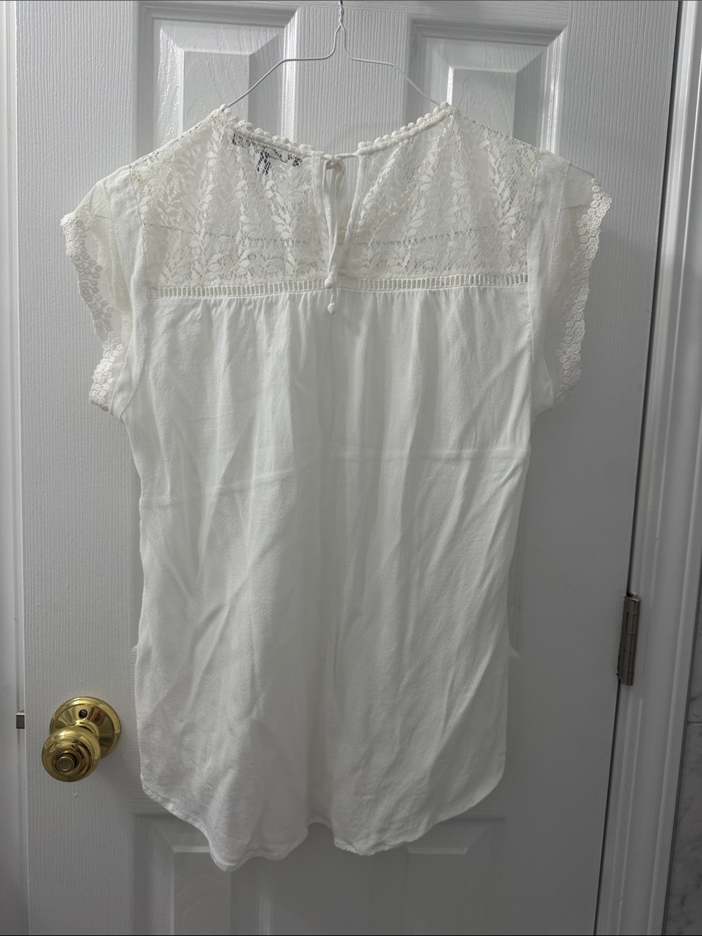 Daniel Rainn Ivory Lace Pintuck Peasant Blouse - Picture 3 of 6